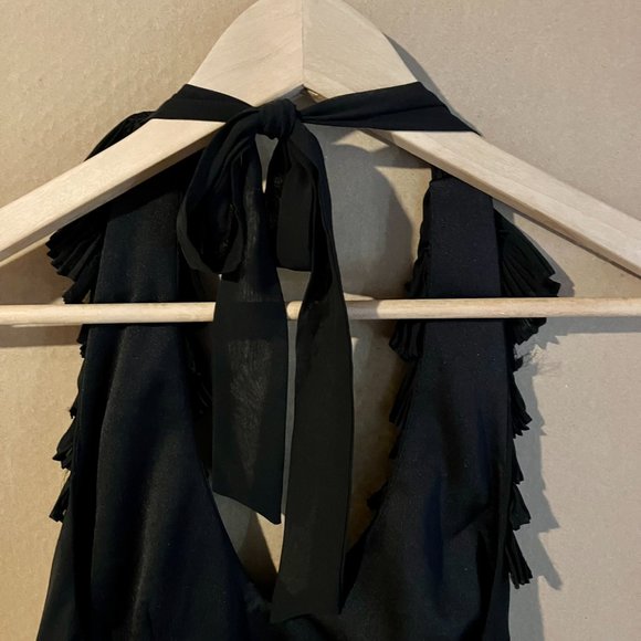 Like New Max and Cleo Size 6 Black Halter Cocktail Dress - Picture 6 of 9